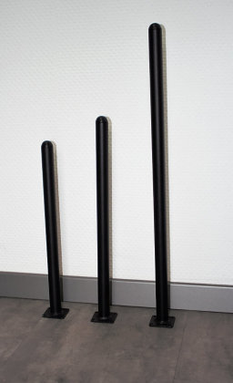 Tischbein Beistelltisch Stahl Pisa &Oslash;25mm H380mm schwarz matt Struktur  (1 St&uuml;ck)