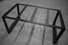 Tischgestell Stahl schwarz matt Berlin-80x20 L1600mm selbsttragend mit Rahmen Tischgestell Küchentisch Esstisch Tischuntergestell einteilig geschweißt