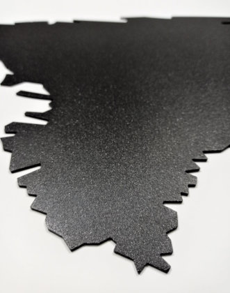 Hochwertige Design Stahl Weltkarte Wanddeko Wandbild XXL 3D Metall Pinnwand magnetisch Travelmap Reiseziele Firmenstandorte Landkarte Schwarz Glitzereffekt Feinstruktur 250x125cm