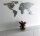 Hochwertige Design Stahl Weltkarte Wanddeko Wandbild XXL 3D Metall Pinnwand magnetisch Travelmap Reiseziele Firmenstandorte Landkarte Schwarz Glitzereffekt Feinstruktur 250x125cm