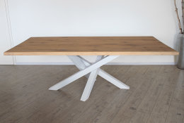 Kreuzgestell Stahl weiß matt MI-KADO 60x60 L1400 Tischgestell Küchentisch Esstisch Tischuntergestell X-Gestell