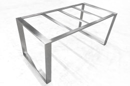 Tischgestell Edelstahl Berlin 80x20 L1600 B900 selbsttragend mit Rahmen Tischuntergestell DIY Esstisch Küchentisch einteilig geschweißt