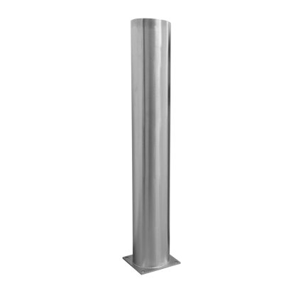 Rammschutzpoller Absperrpfosten Ø 108,0 x 1200 mm Edelstahl geschliffen - zum Aufdübeln